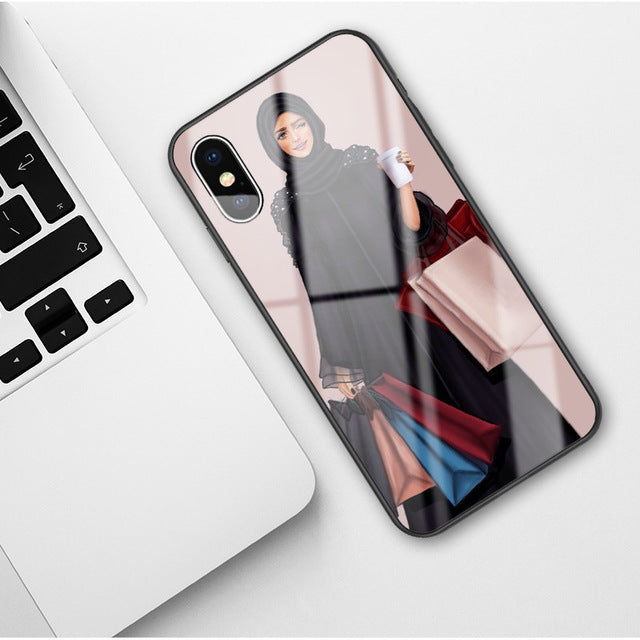 Perfectly girl's Back Glass Phone Case for iPhone X 6 6S 7 8 Plus XR XS MAX