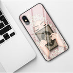 Perfectly girl's Back Glass Phone Case for iPhone X 6 6S 7 8 Plus XR XS MAX