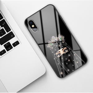 Perfectly girl's Back Glass Phone Case for iPhone X 6 6S 7 8 Plus XR XS MAX