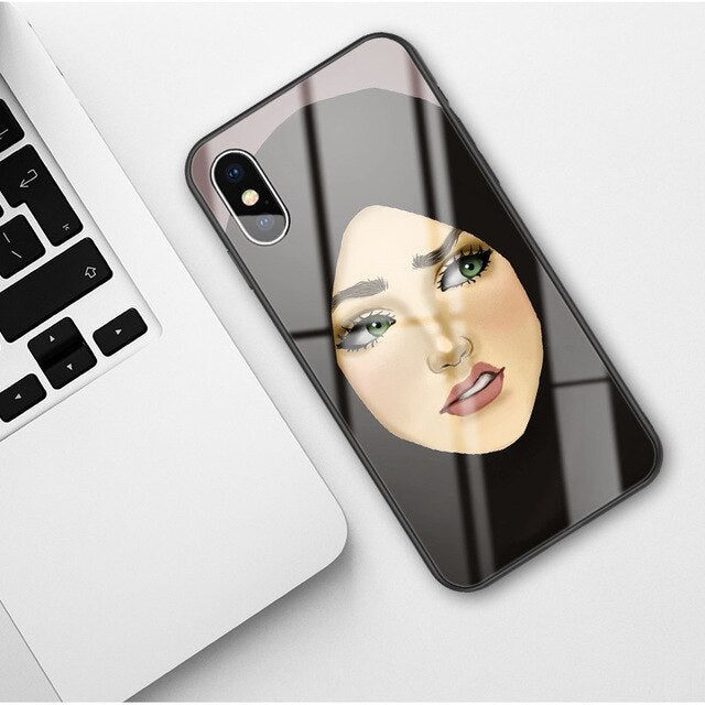 Perfectly girl's Back Glass Phone Case for iPhone X 6 6S 7 8 Plus XR XS MAX