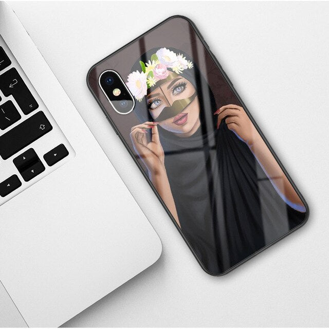 Perfectly girl's Back Glass Phone Case for iPhone X 6 6S 7 8 Plus XR XS MAX