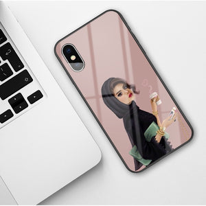 Perfectly girl's Back Glass Phone Case for iPhone X 6 6S 7 8 Plus XR XS MAX