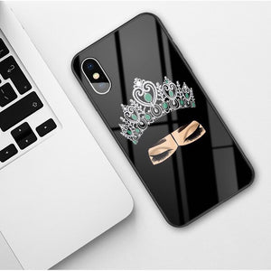 Perfectly girl's Back Glass Phone Case for iPhone X 6 6S 7 8 Plus XR XS MAX