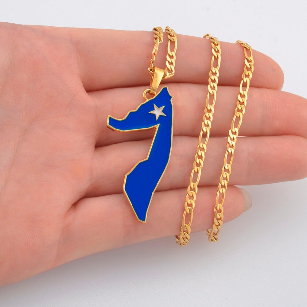 Get your Somali Map Pendant Necklaces Silver or Gold Color.